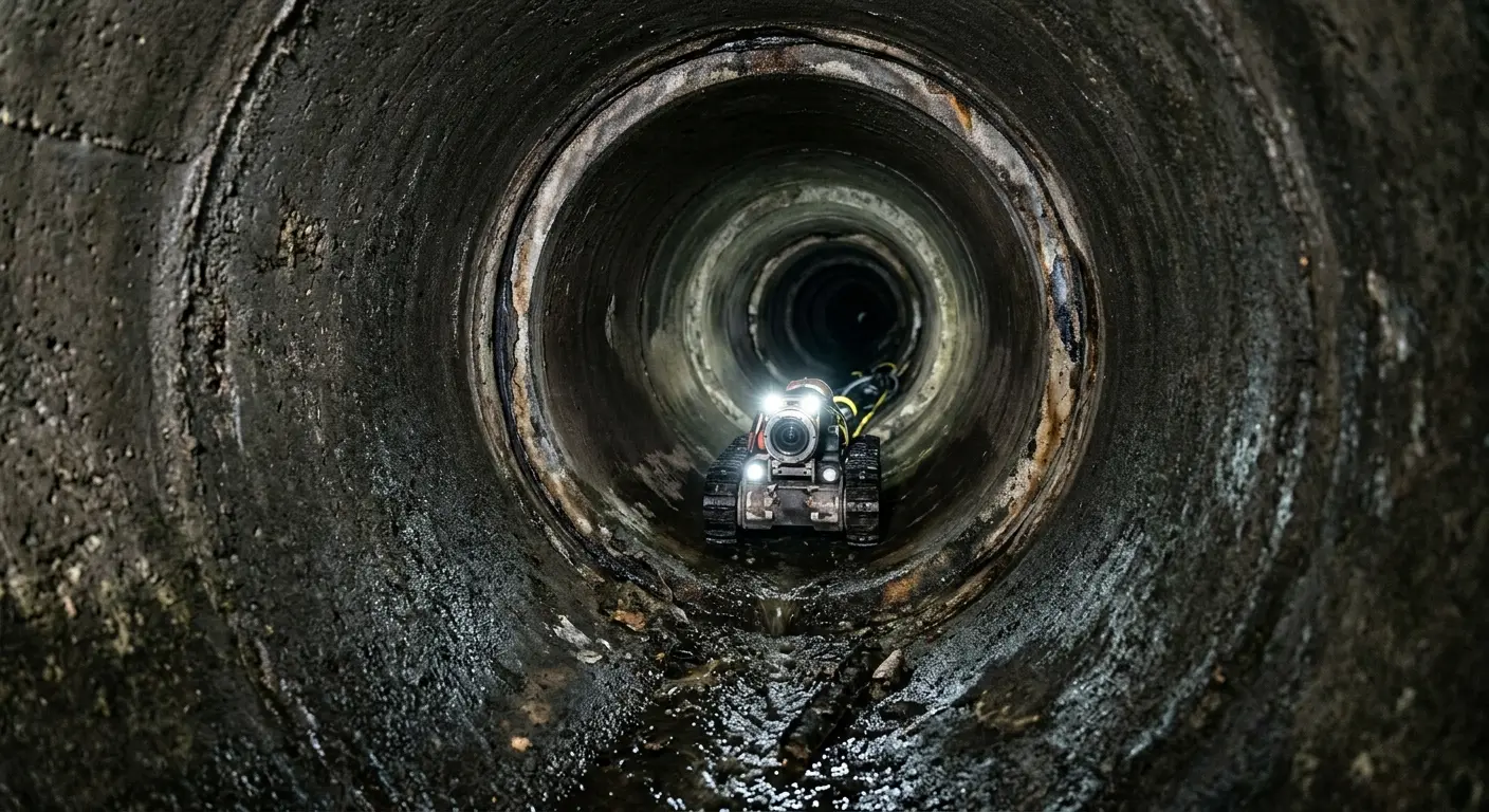 Robotic sewer camera inspecting pipe interior for Sewer Line Repair in Beaufort